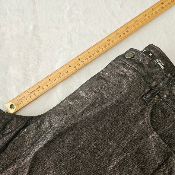 Old Navy High-Waisted Shine OG Loose Jeans Black Metallic Shimmer Size 14 - Picture 15 of 15